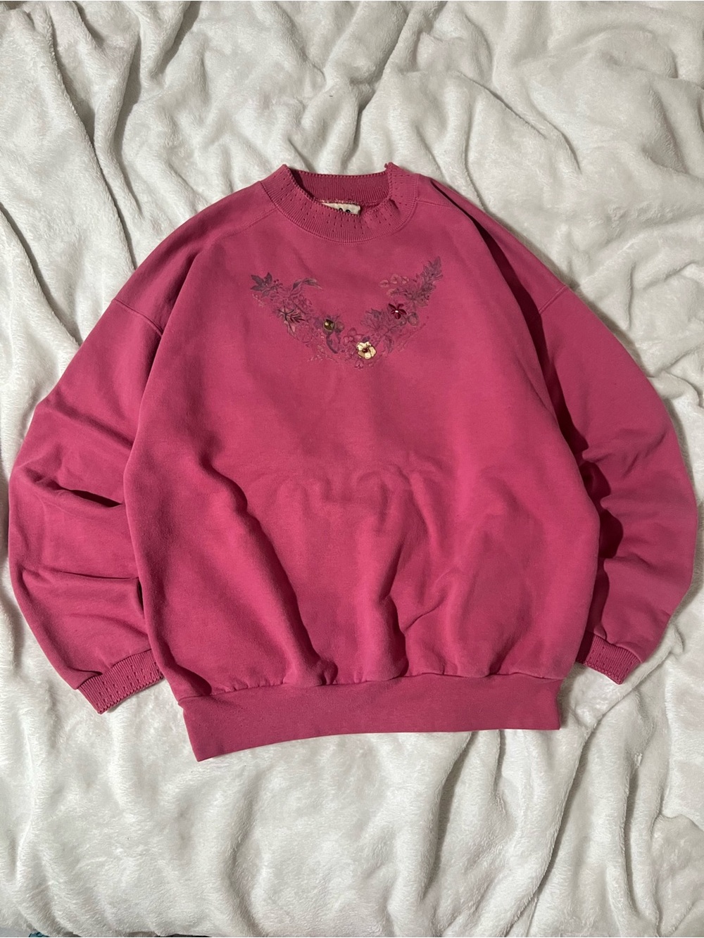 Vintage Northern Reflections Fuchsia Floral Crewneck Sweatshirt